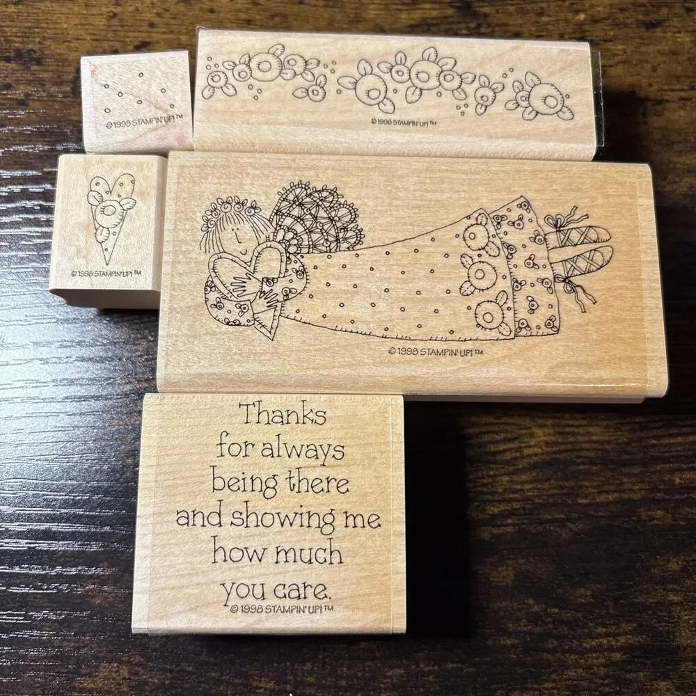 Stampin Up Glad Heart Stamp Set 1998 Lot of 5 NEW